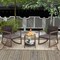 Outdoor Rocking Chair Set with Cushions and Two Tier Coffee Table
